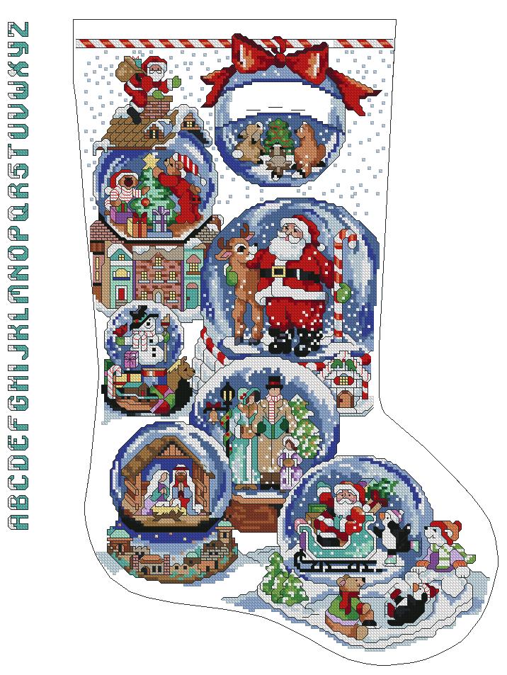 FESOCK-: calcetín de Navidad bordado a punto de cruz