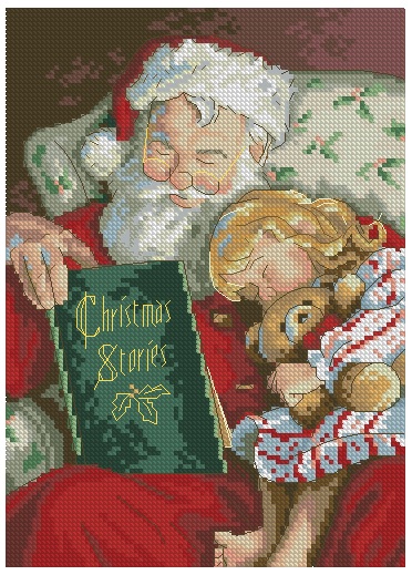 NOEL-1: Bordado a punto de cruz de dibujo navideño