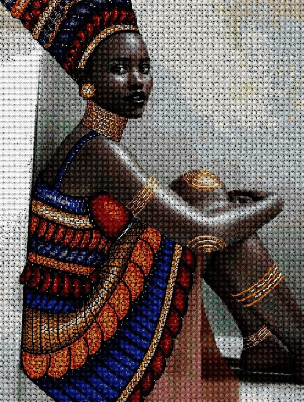 PERAFR-I: bordado a punto de cruz de mujer africana